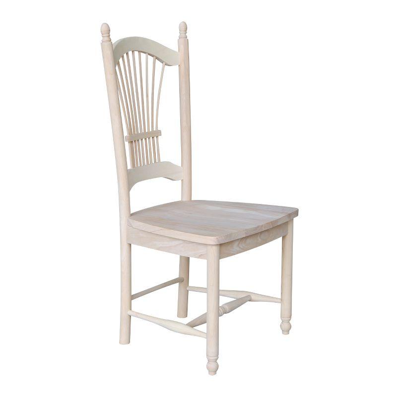 International Concepts Set Of 2 Sheafback Chair Unfinished: Hardwood Frame, Farmhouse Style, 225 lbs Capacity