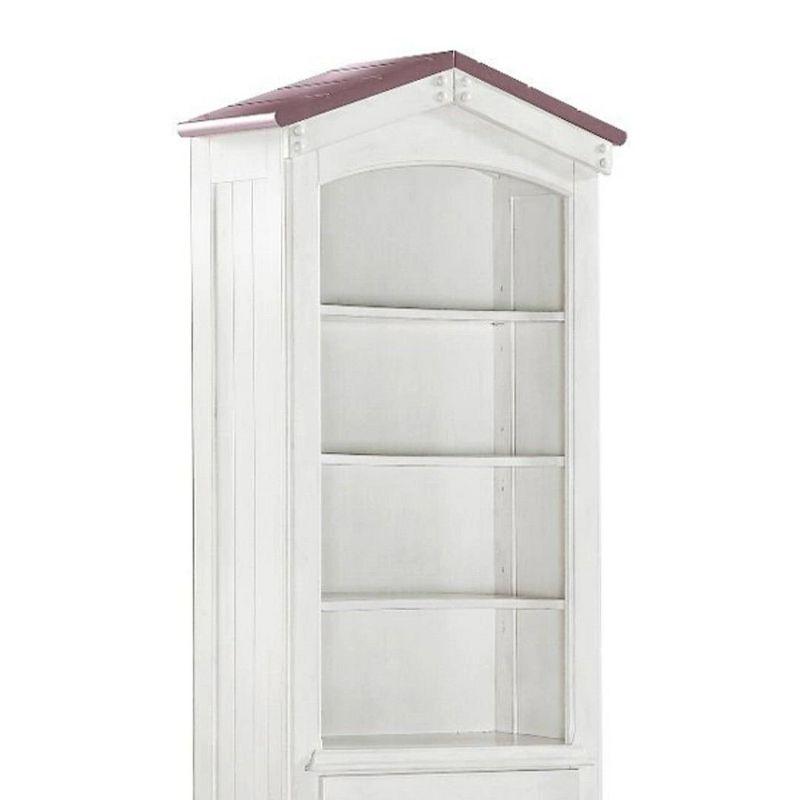 Acme Furniture 78" Tree House Decorative Bookshelf Pink and White Finish : Kids' Storage, 4-Tier, No Assembly Required