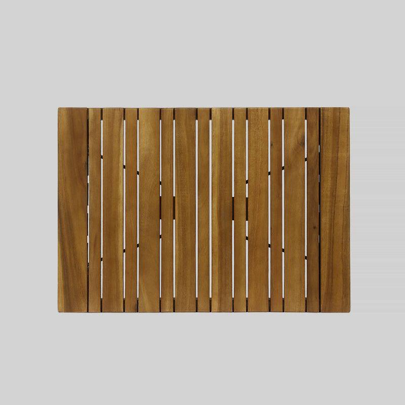 Huntsville Acacia Wood Foldable Side Table - Brown Patina/Gray - Christopher Knight Home: Water-Resistant, No Assembly Required