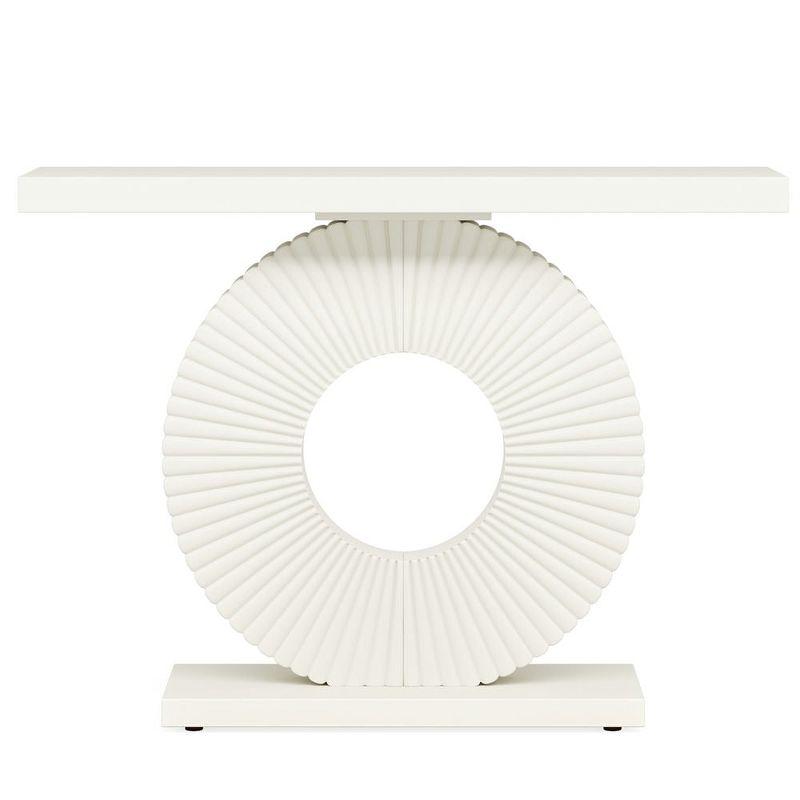Resenkos Entryway Table, Console Sofa Table,Modern Console Table 40" Wood Sofa Table with Geometric Base,White