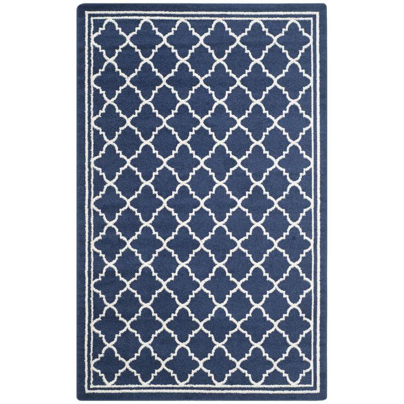 Amherst AMT422 Power Loomed Indoor Area Rug - Navy/Beige - 4'x6' - Safavieh