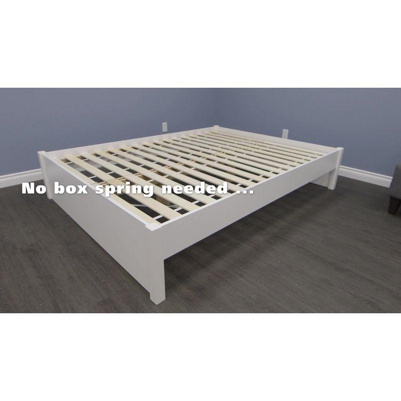 Prepac Queen Select 4 - Post Platform Bed with 4 Drawers Drifted Gray: Particle Board & MDF Frame, No Box Spring Needed