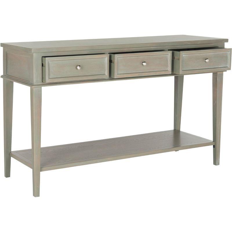 Ash Grey Transitional Rectangular Console Table with Storage