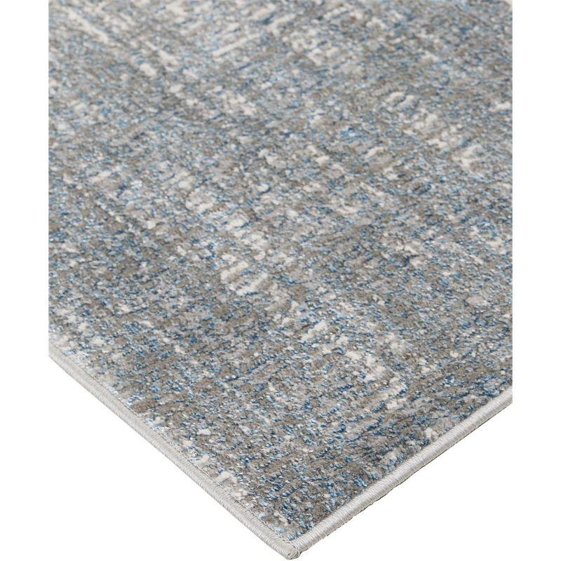 Azure Modern Abstract White/Gray/Blue Area Rug