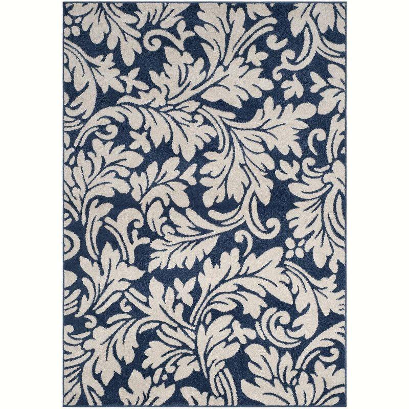Amherst AMT425 Power Loomed Indoor Area Rug - Navy/Ivory - 6'x9' - Safavieh