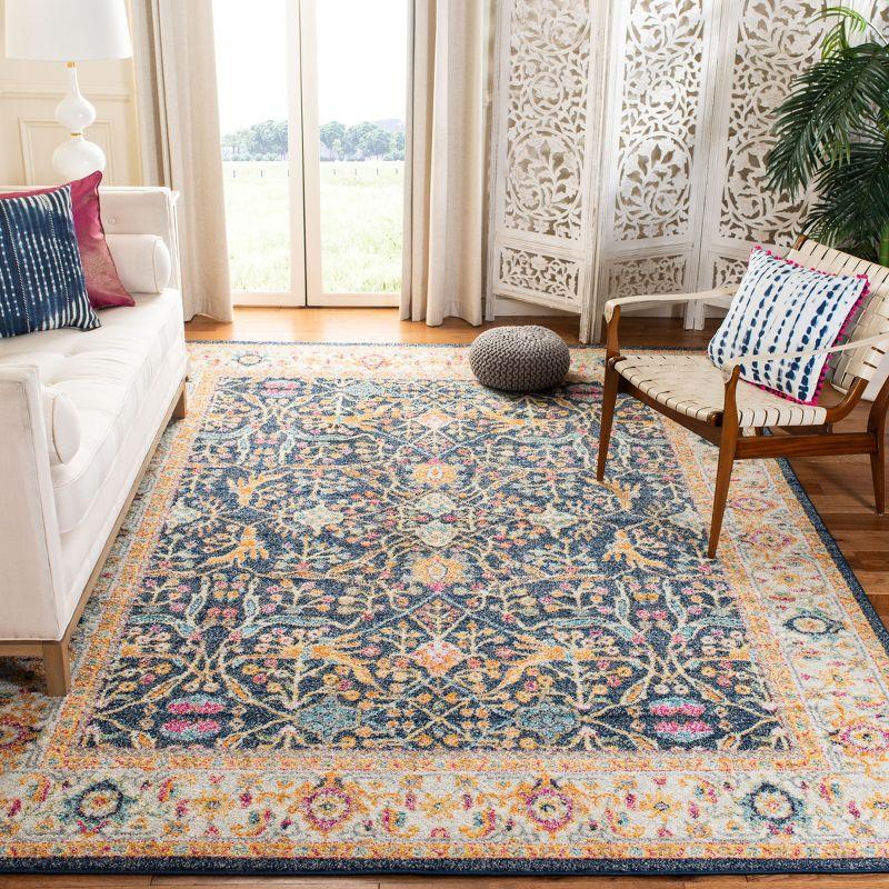 Madison MAD612 Power Loomed Area Rug - Navy/Creme - 5'3"x5'3" - Safavieh.