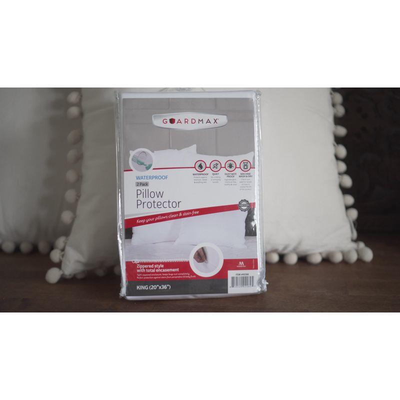 Guardmax - Bed Bug/Waterproof Pillow Protector - Zippered - Grey - 4/PK - King