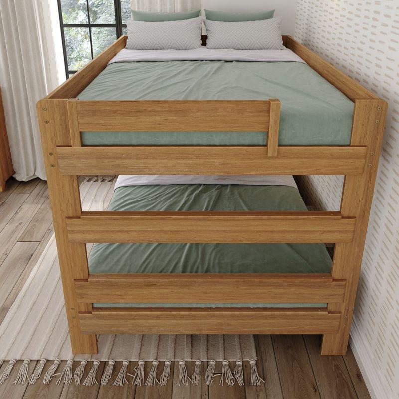 Plank+Beam Solid Wood Queen over Queen Bunk Bed for Adults