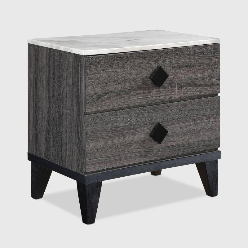 Sutton Micah Modern Side Table with 2-Drawers