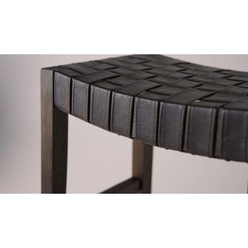 Maven Lane Emerson Kitchen Stool with Vegan Leather Upholstery