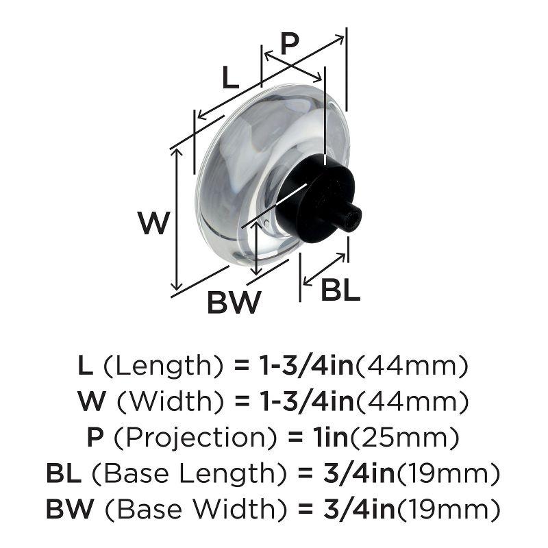 Amerock Glacio 1-3/4 inch (44mm) Diameter Clear/Black Bronze Cabinet Knob