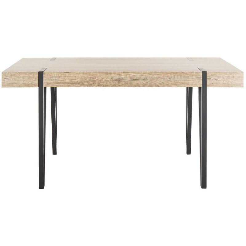 Canyon Grey Reclaimed Wood Rectangular Dining Table with Black Iron Legs