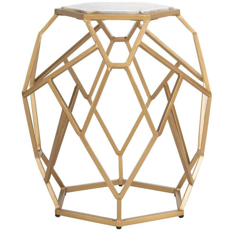 Ava Geometric Accent Table - Multi Colored Agate/Gold - Safavieh.