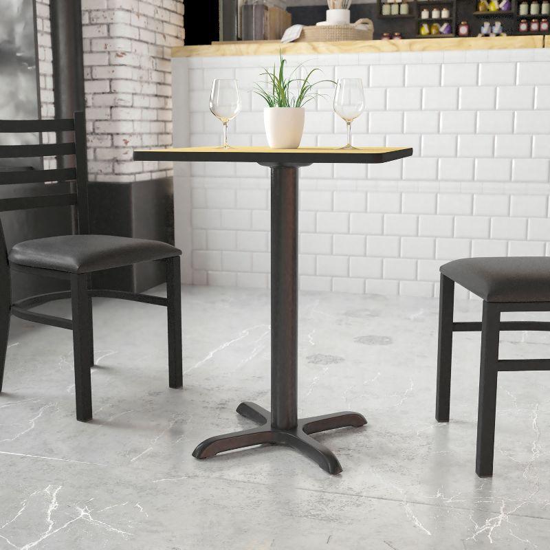 Beverly 22" x 22" Restaurant Table X-Base with 3" Dia. Table Height Column