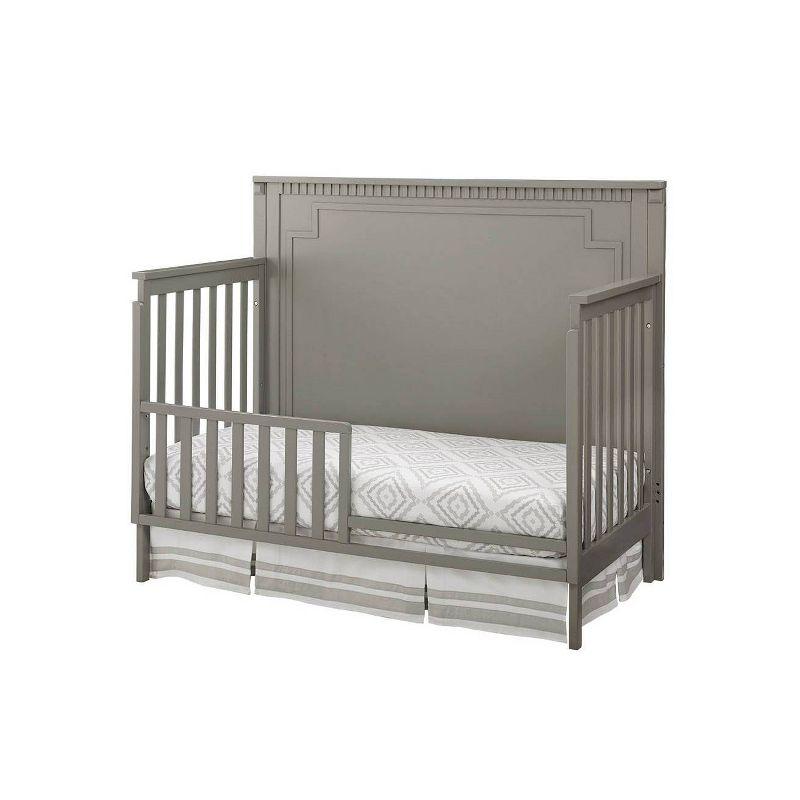 Emery Gray Wood Convertible Crib with Panel Design