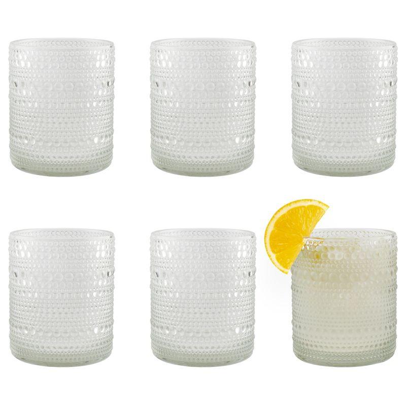 Darware Clear Hobnail 12oz Glass Tumblers, Set of 6