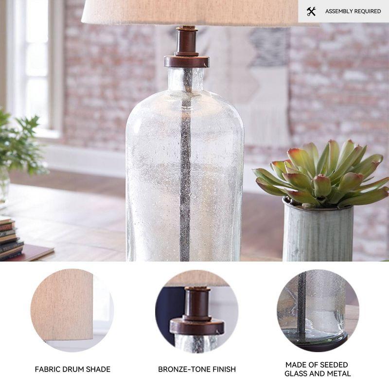 Signature Design by Ashley Bandile Table Lamp Clear/Bronze: Modern Accent, Polyester Shade, UL Listed