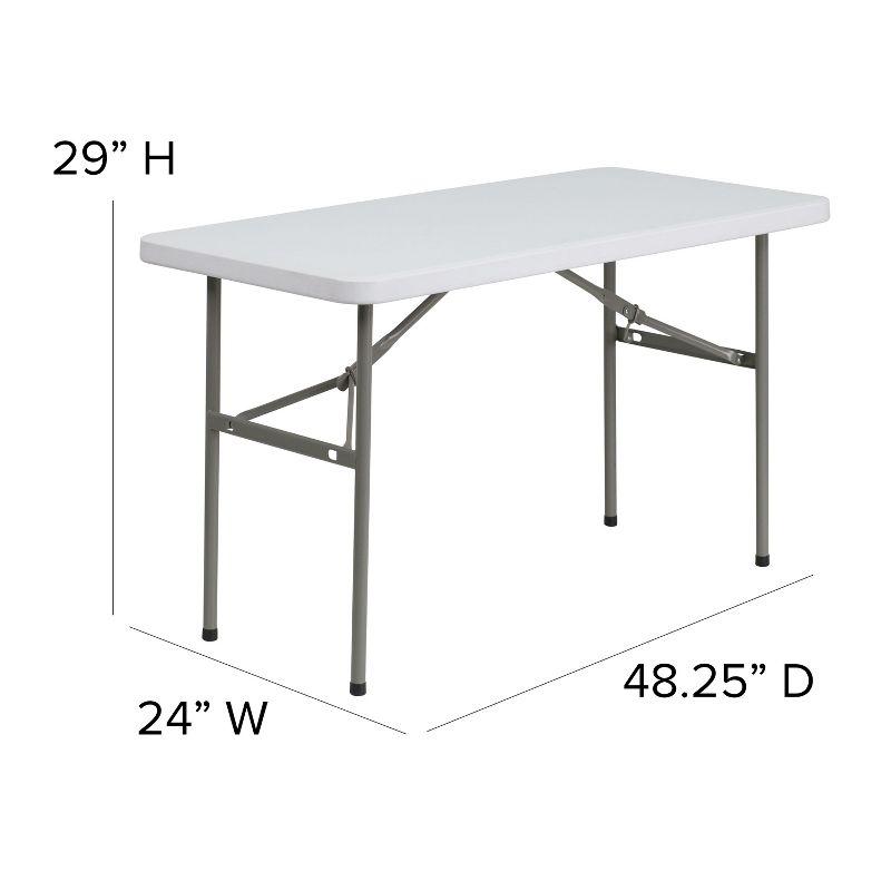 Noah 4' Rectangular Plastic Event Folding Table by Flash Furniture