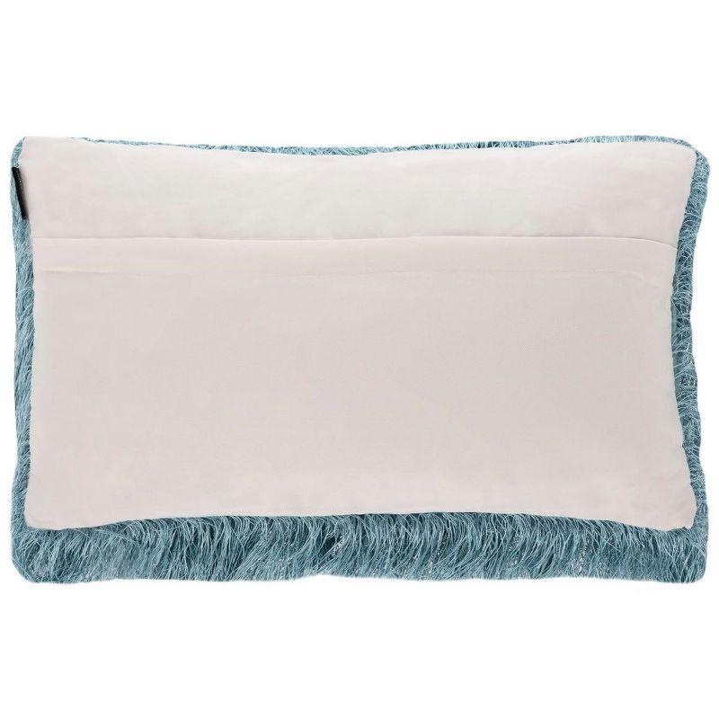 Blue Shag Rectangular Outdoor Accent Pillow with Zipper