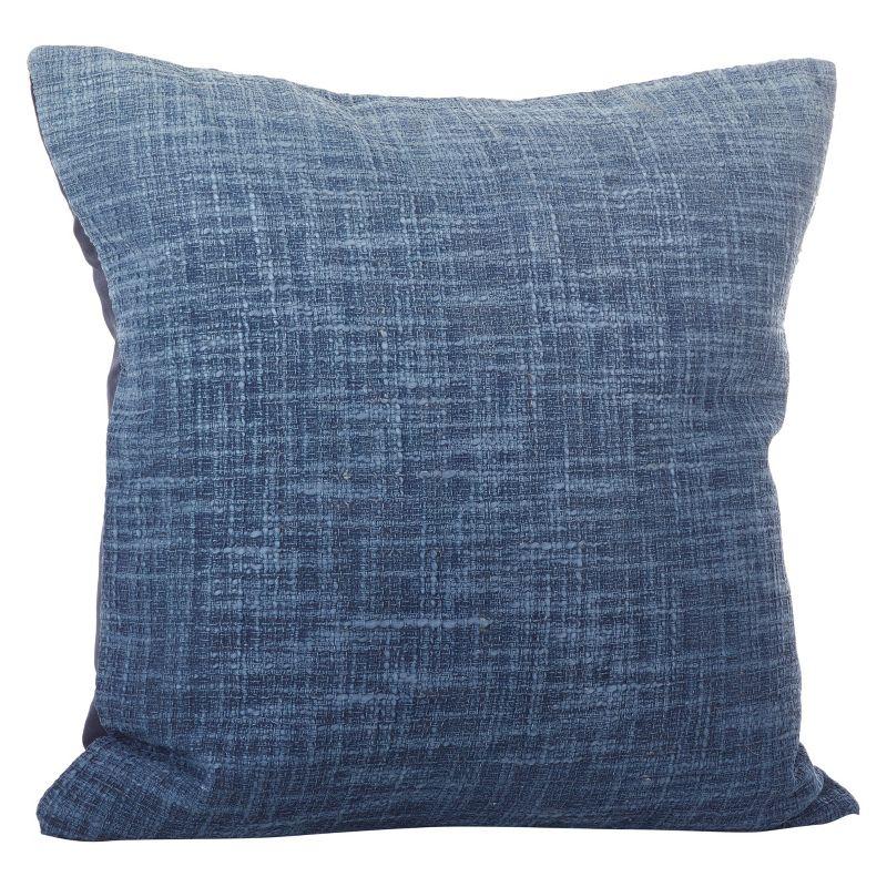 Navy Blue Cotton Ombre Square Throw Pillow