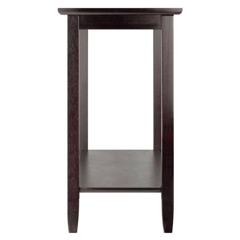 Genoa Console Table Glass Top Espresso - Winsome: Tempered Shelf, Wood Composite Frame