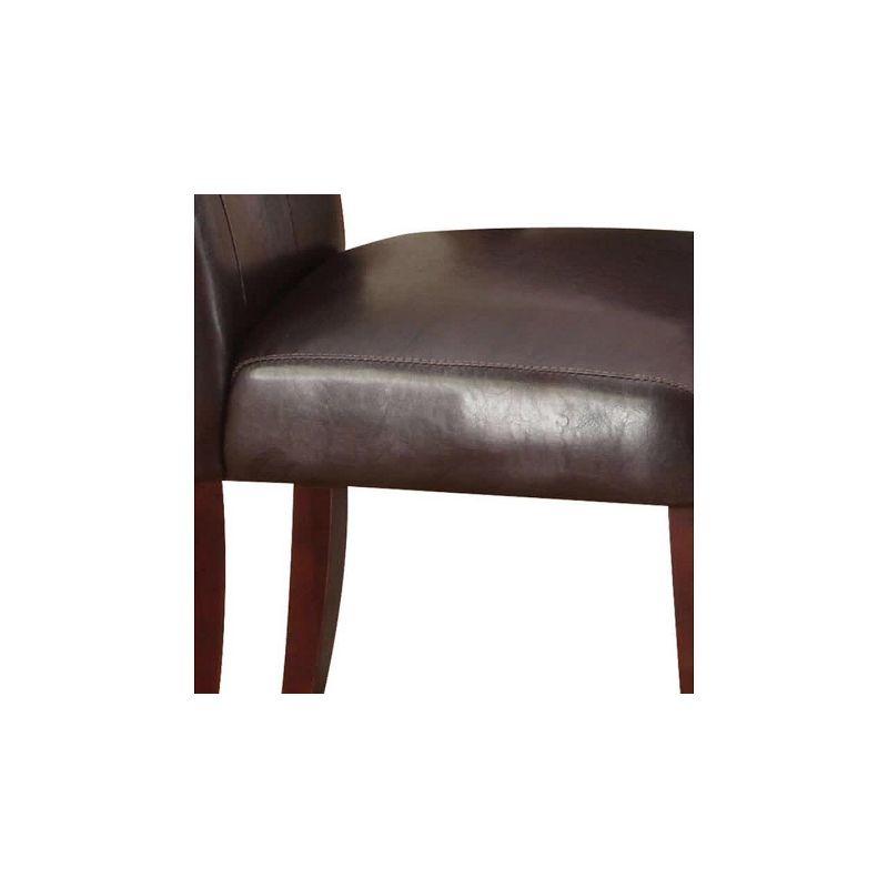 Set 2 20" Britney PU Dining Chairs Espresso/Walnut - Acme Furniture: Upholstered Parson Style, Kitchen Room Seating