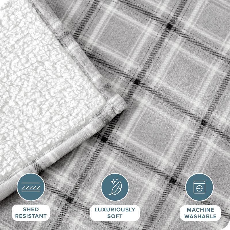 Bare Home Bare Home Printed Sherpa Fleece Blanket - Warm & Lightweight - Soft Plush Blanket - Reversible