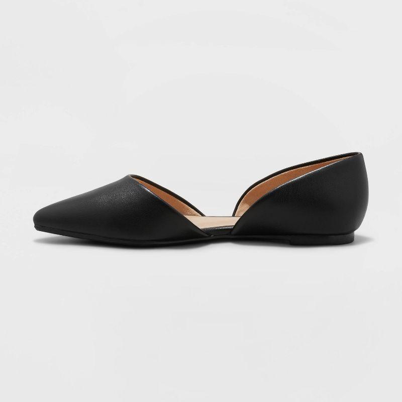 Women's Julie Ballet Flats with Memory Foam Insole - A New Day™ Black 10