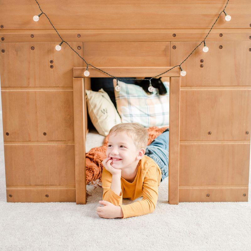 Max & Lily Solid Wood Modern Farmhouse Low Loft Bed, Twin Bed Frame for Kids with 2 Bookcases