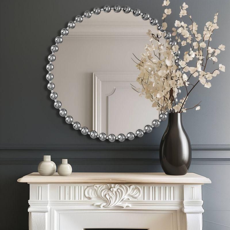 Marlowe Beaded Round Metal Wall Mirror