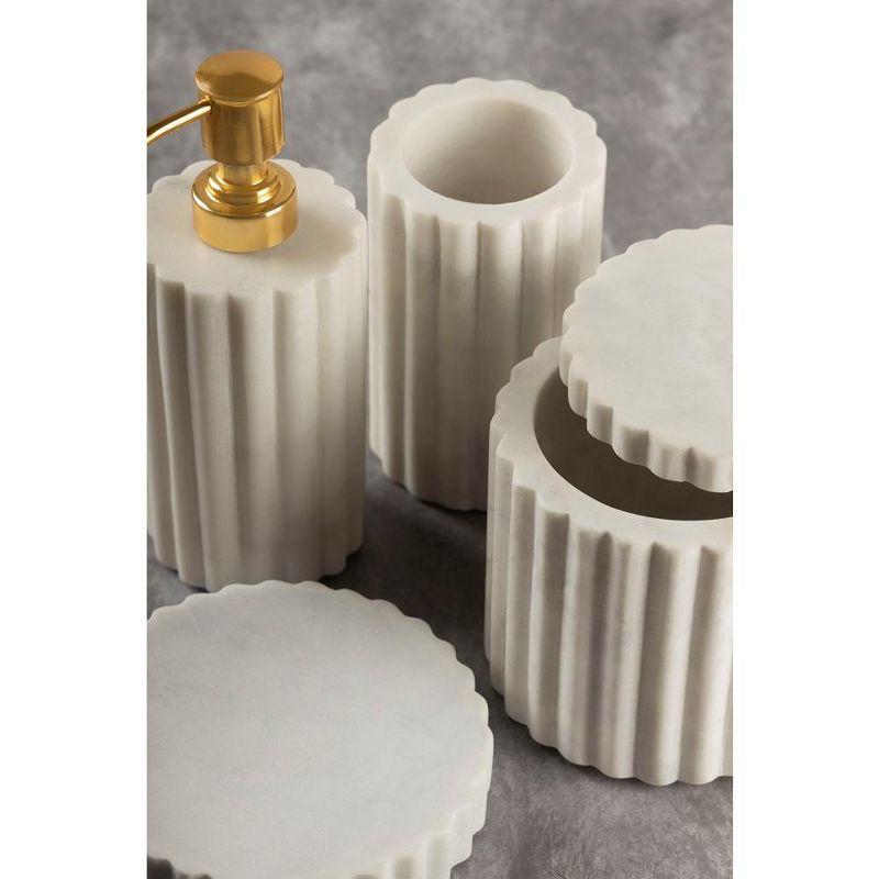 Roksana White Marble Bath Accessories, Set of 4