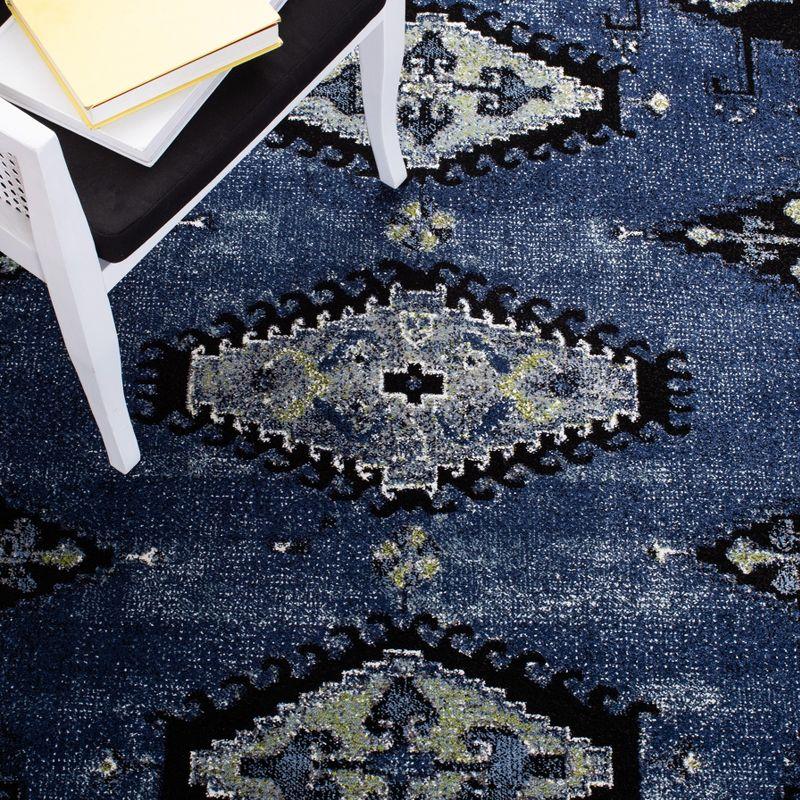 Vintage Hamadan VTH251 Power Loomed Area Rug - Blue/Black - 5'3"x7'6" - Safavieh.