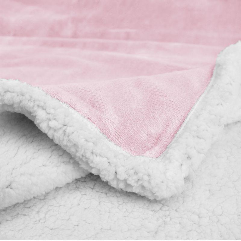 PAVILIA Premium Faux Shearling Fleece Throw Blanket for Bed, Reversible Warm Blanket for Couch Sofa