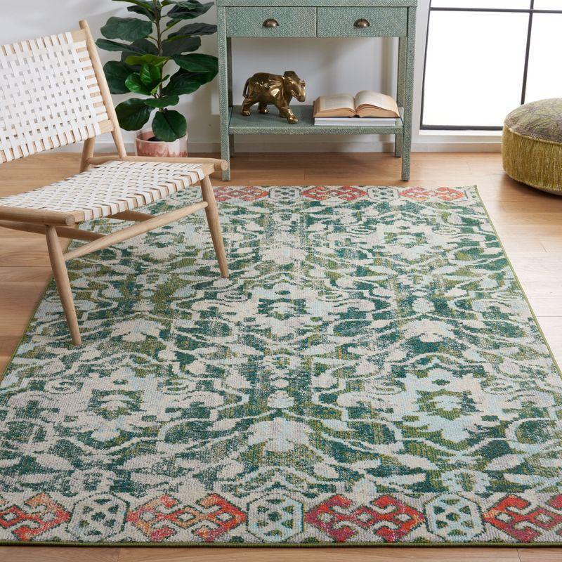 Madison MAD444 Power Loomed Area Rug - Green/Ivory - 6'7"x6'7" - Safavieh.