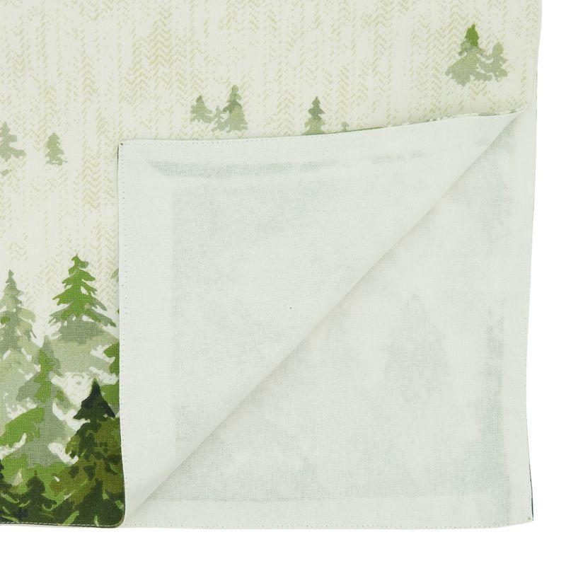 Green Pine Trees Cotton Table Runner 16" x 72"