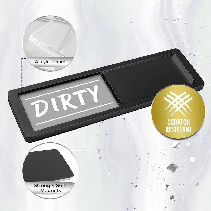 Dishwasher Magnet Clean Dirty Sign - Sleek and Convenient Design - Kitchen Gadgets - New Home Essentials, Heavy Duty Magnet with Optional Stickers
