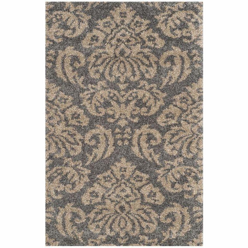 Florida Shag SG460 Power Loomed Indoor Accent Rug - Grey/Beige - 4'x6' - Safavieh