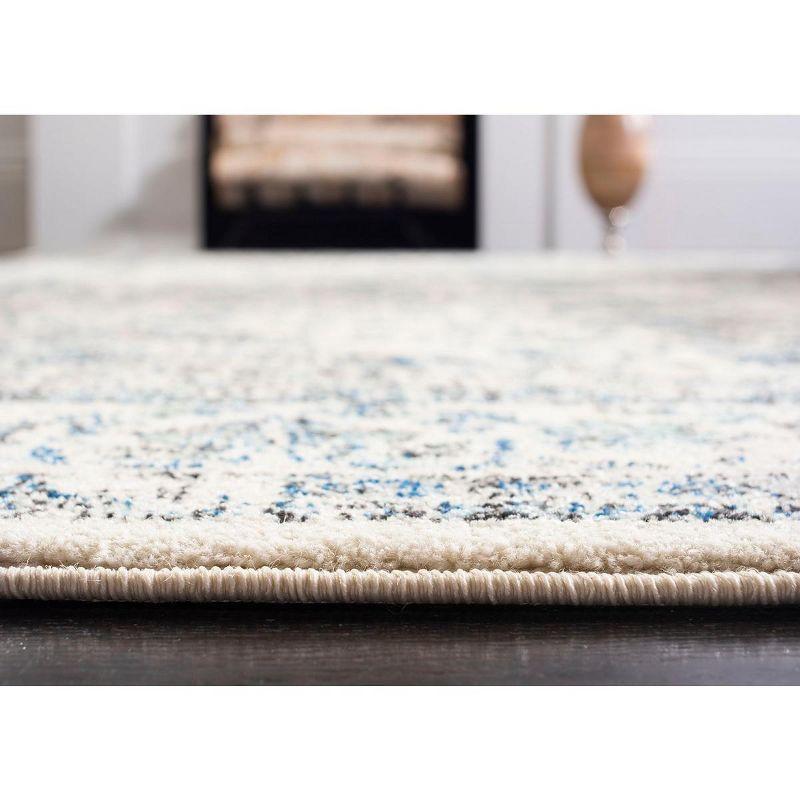 Chic Elegance 9' Square Grey & Ivory Floral Synthetic Area Rug