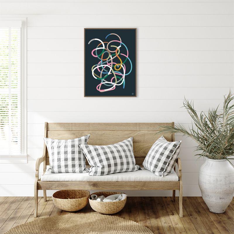 Amanti Art Color Lines by Dan Hobday Canvas Wall Art Print Framed 23 x 30-in.