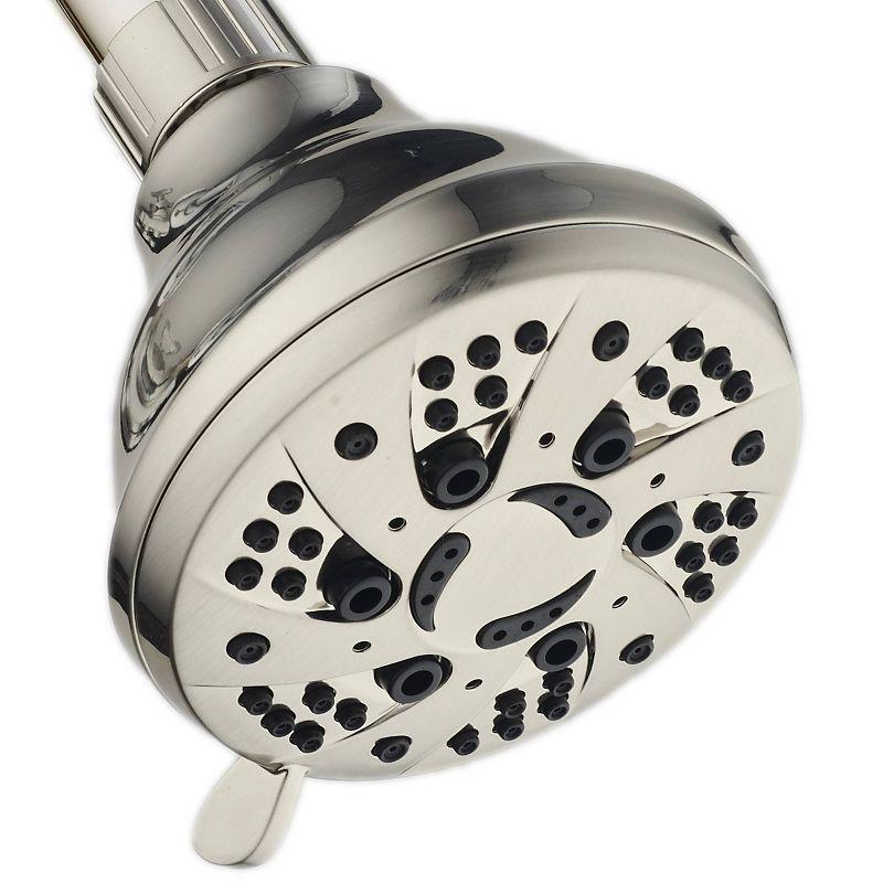 Brushed Nickel 6-Setting High Pressure Wall Mounted Shower Head