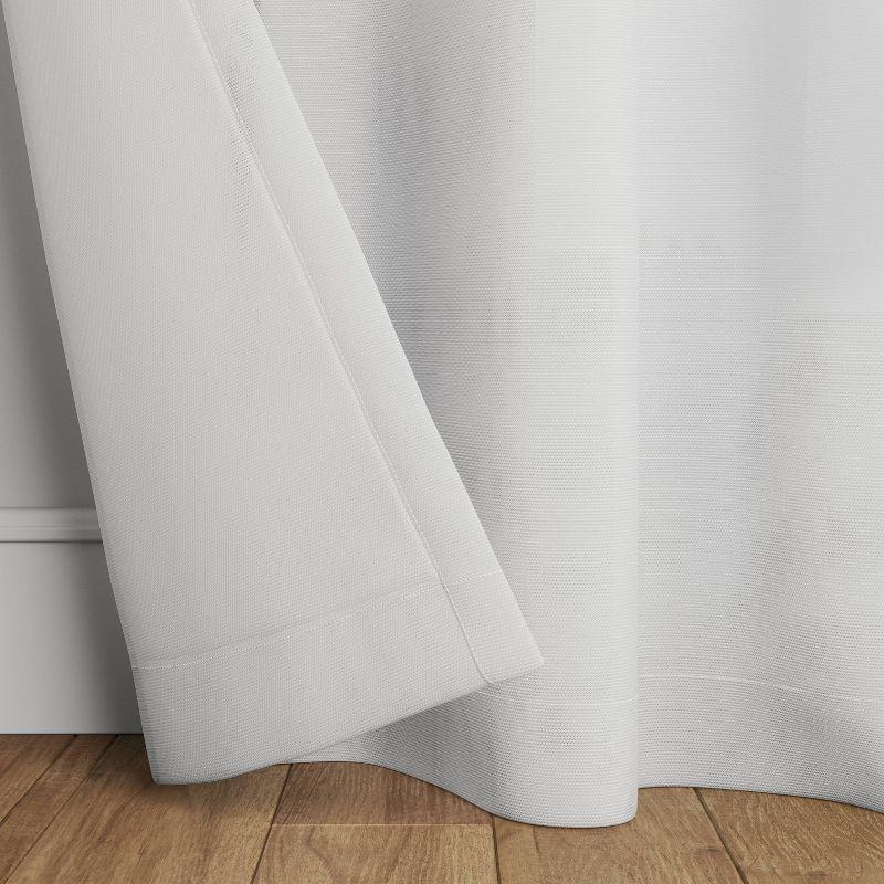 White Light-Filtering Cotton Polyester Window Curtain Panel