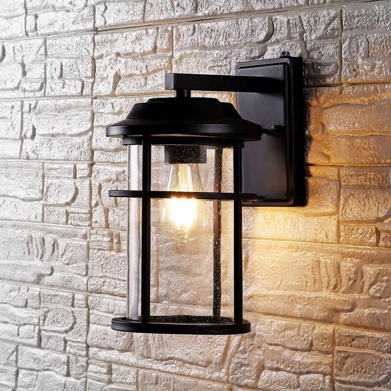 Cianna Outdoor Wall Sconce Lights (Set of 2) - Matte Black - Safavieh.