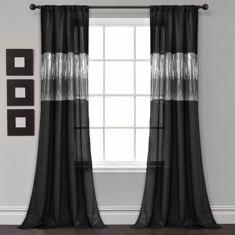 Night Sky Polyester Semi Sheer Curtain Panel