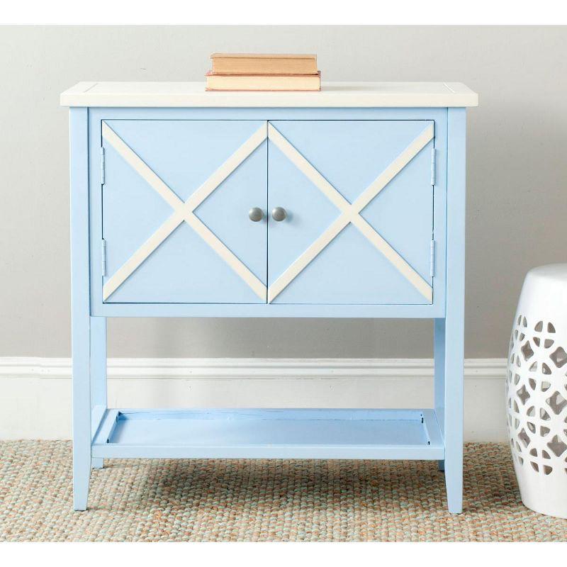 Polly Light Blue and White Poplar Sideboard