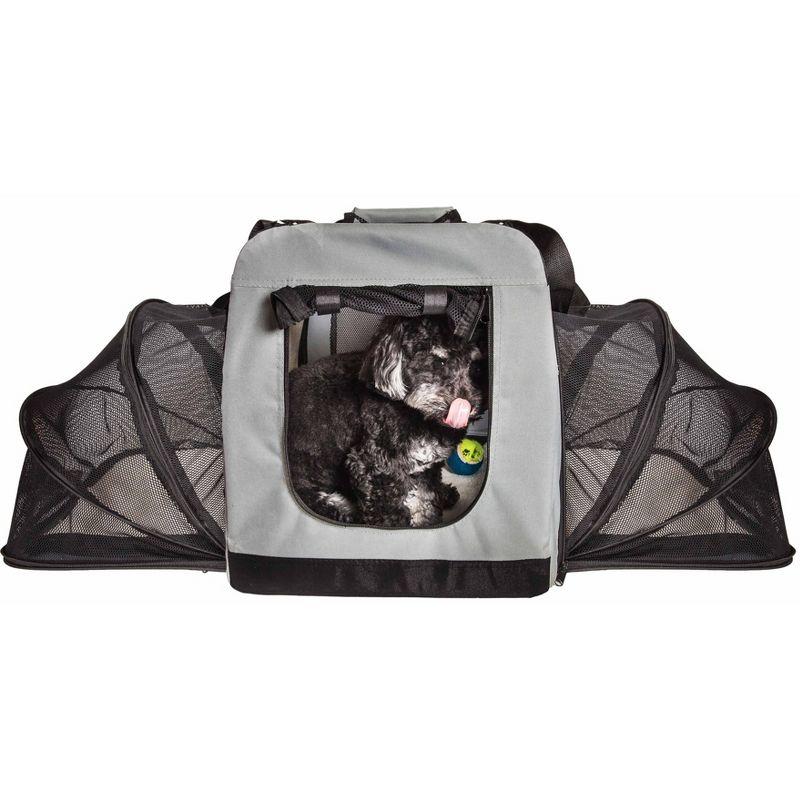 Pet Life 'Hounda Accordion' Metal Framed Soft-Folding Collapsible Dual-Sided Expandable Pet Dog Crate