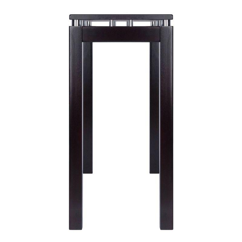 Linea Console Table Dark Espresso - Winsome: Hardwood Frame, Wood Veneer Top, Spot Clean, Assembly Required