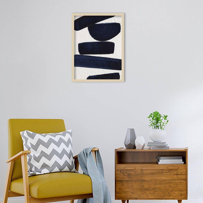 19" x 25" Japandi 5 No Border by Simon West Wood Framed Wall Art Print - Amanti Art: Zen Abstract, Bohemian Decor