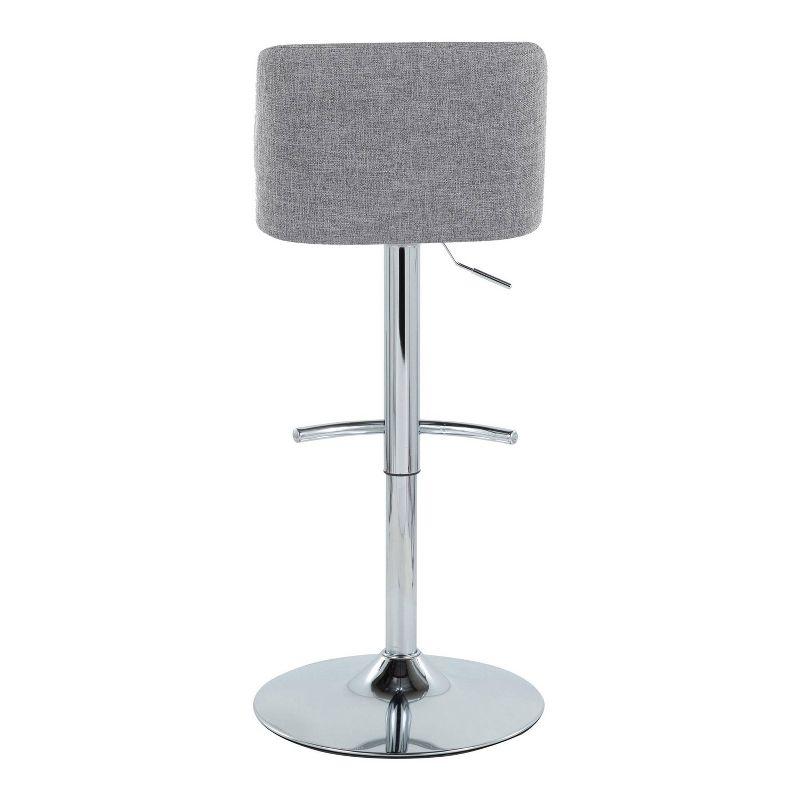 Swivel Upholstered Adjustable Height Counter Stool with Metal Frame