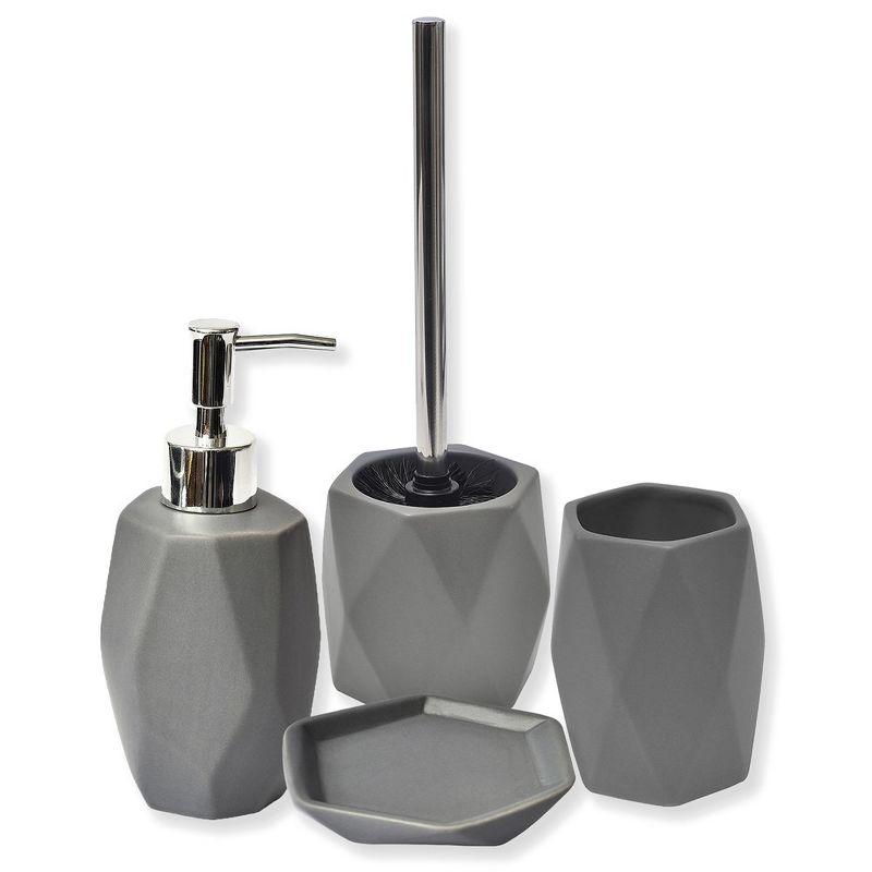 Evideco Diamond Stoneware Bathroom Soap Dish Cup