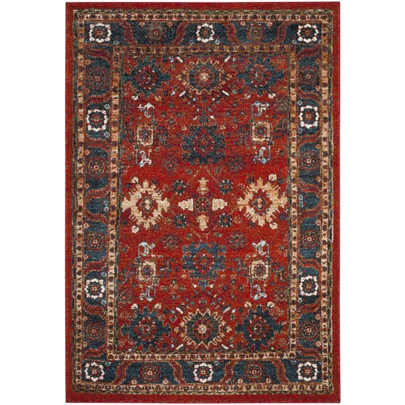 Vintage Hamadan VTH214 Power Loomed Indoor Area Rug - Orange/Blue - 6'7"x9' - Safavieh